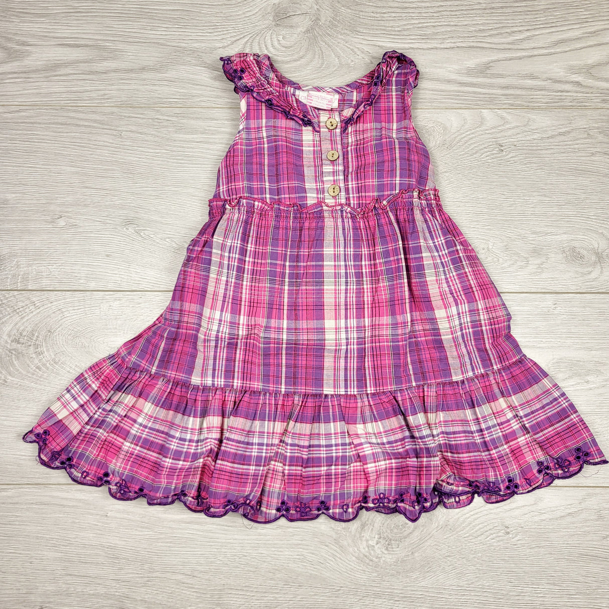 LBYL2 - Cherokee purple plaid dress. Size 2T