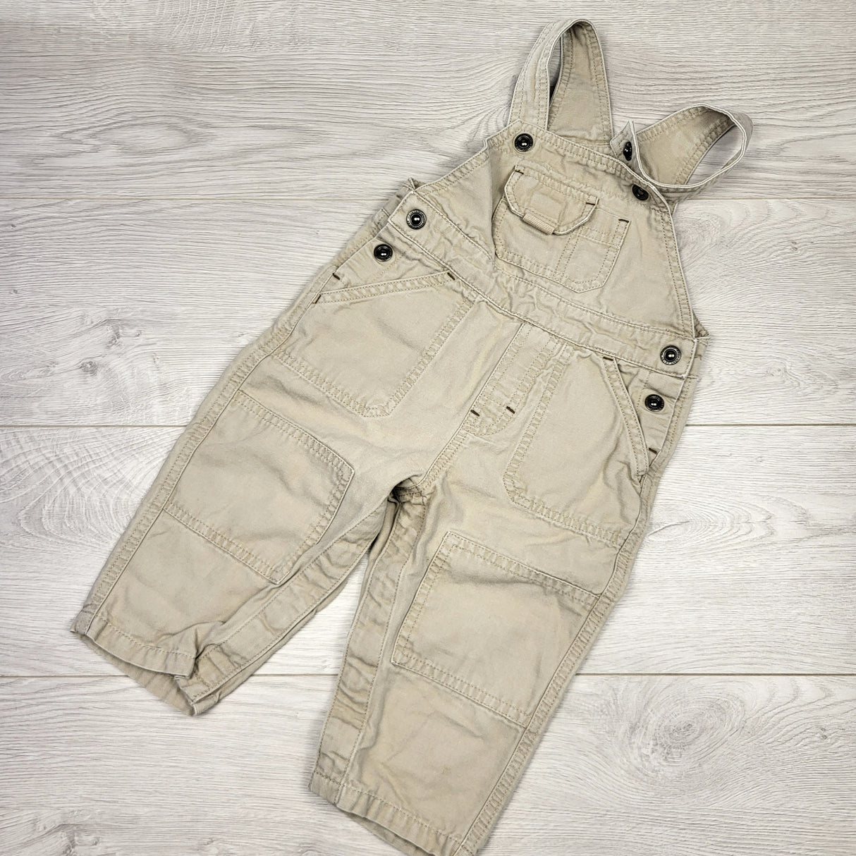 DFON1 - MEC khaki canvas overalls. Size 18 months