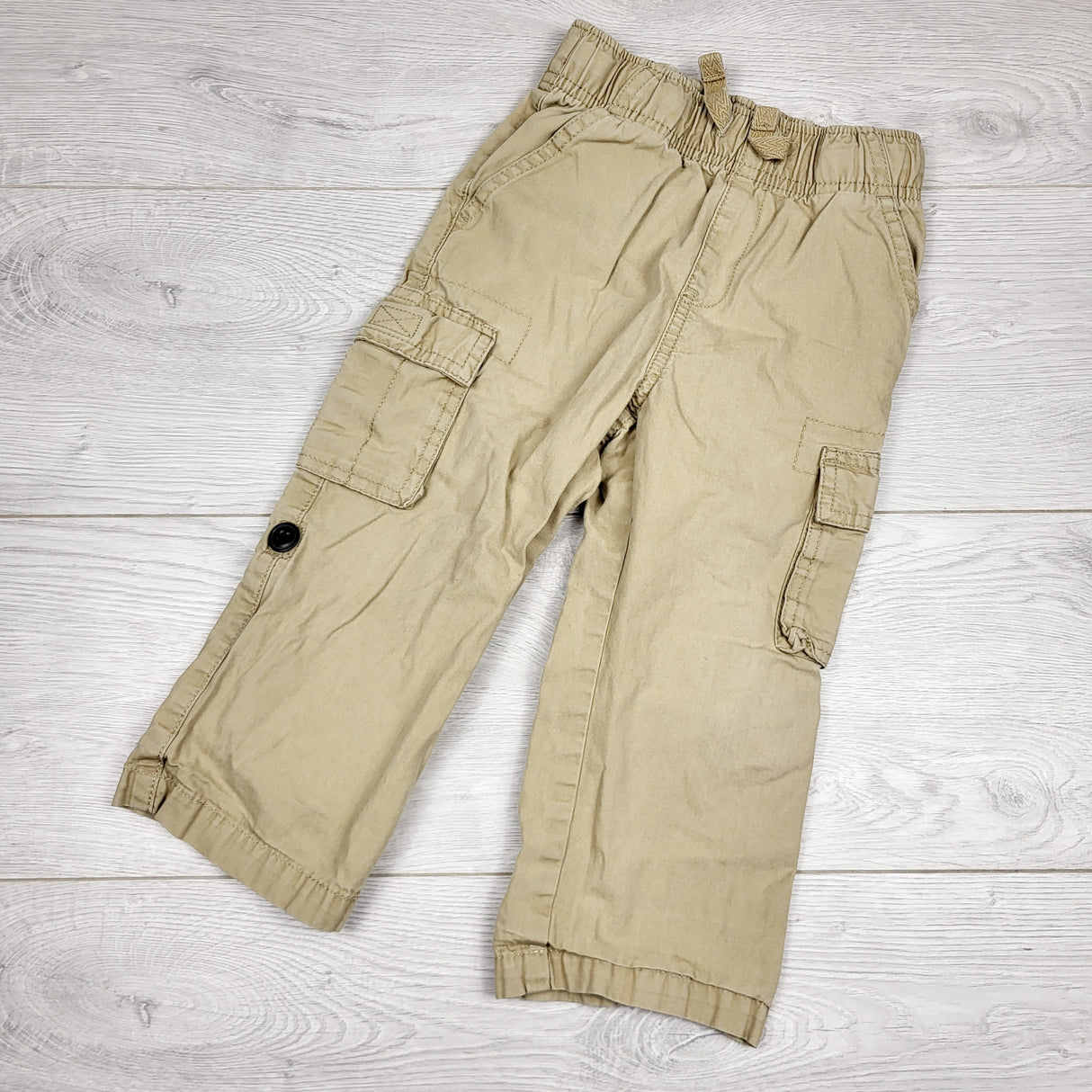 KARE2 - Children's Place khaki cargo pants with roll button legs. Size 2T