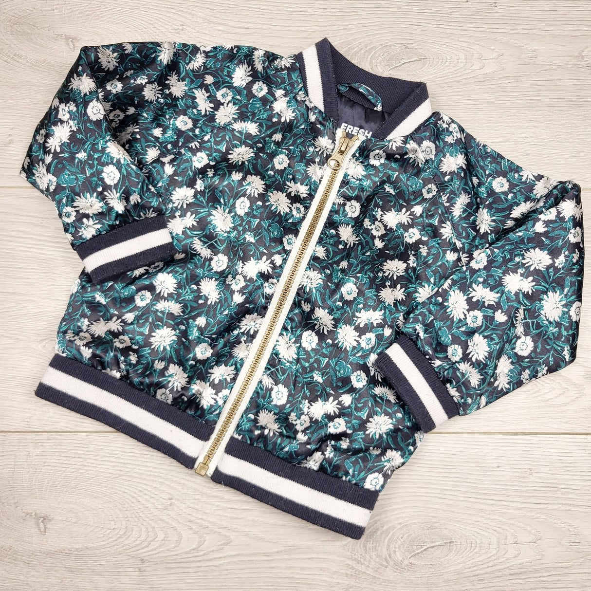 KARE2 - Joe floral print satin bomber jacket. Size 12-18 months