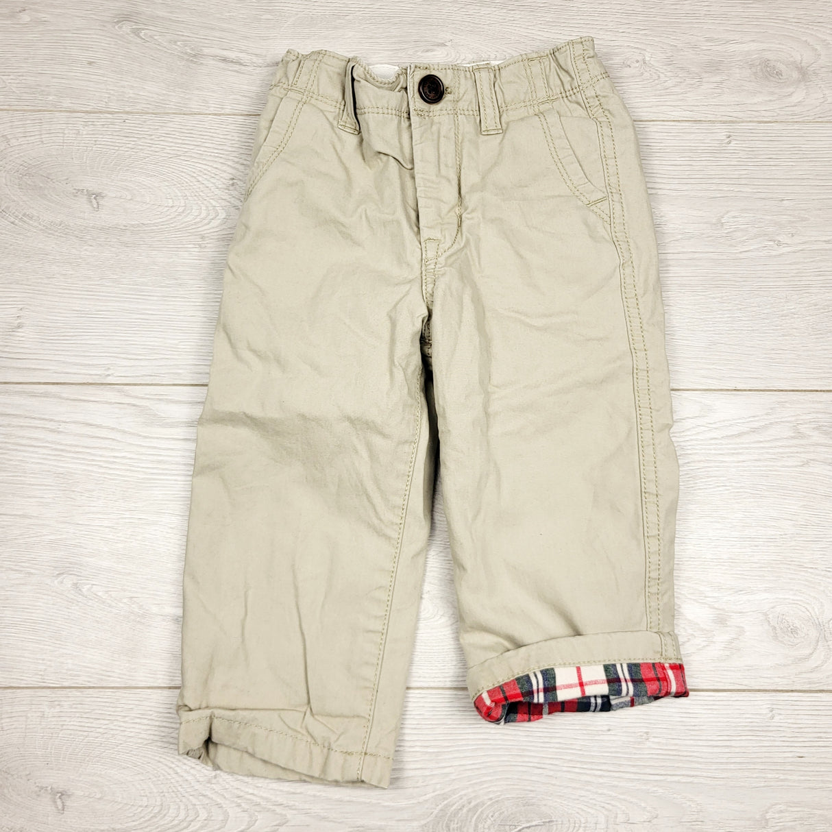 KARE2 - Gap plaid lined khaki pants. Size 18-24 months