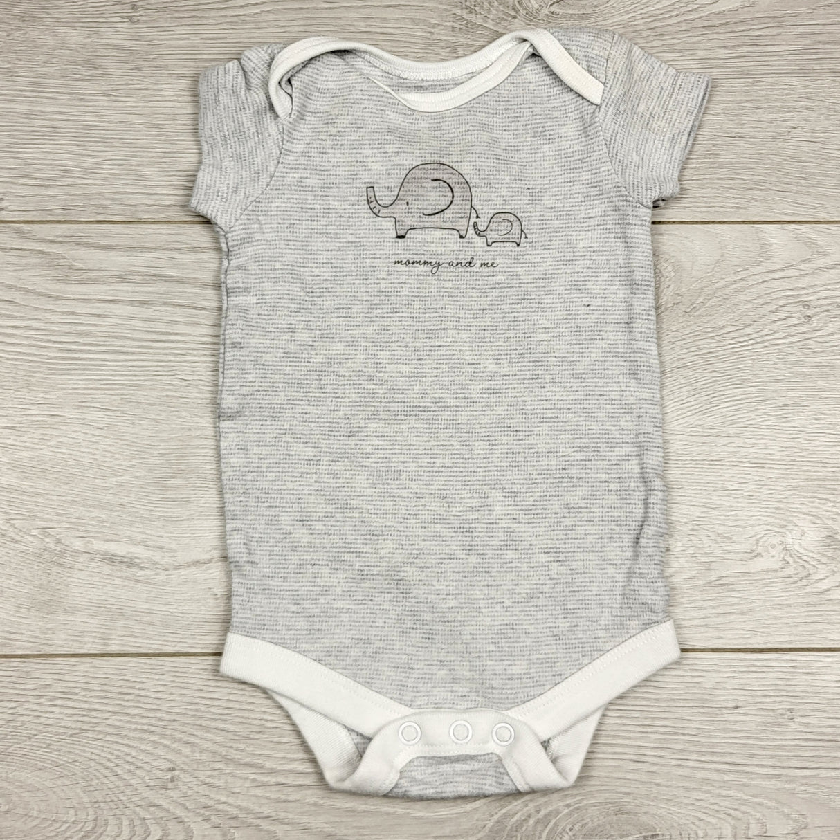 KARE2 - George grey bodysuit with elephants. Size 0-3 months