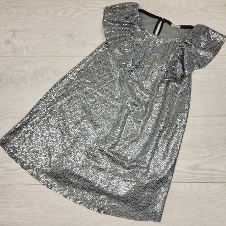 CKLB1 -Zara Kids Silver Sequined A-Line Dress. Size 7