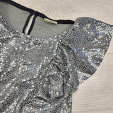 CKLB1 -Zara Kids Silver Sequined A-Line Dress. Size 7