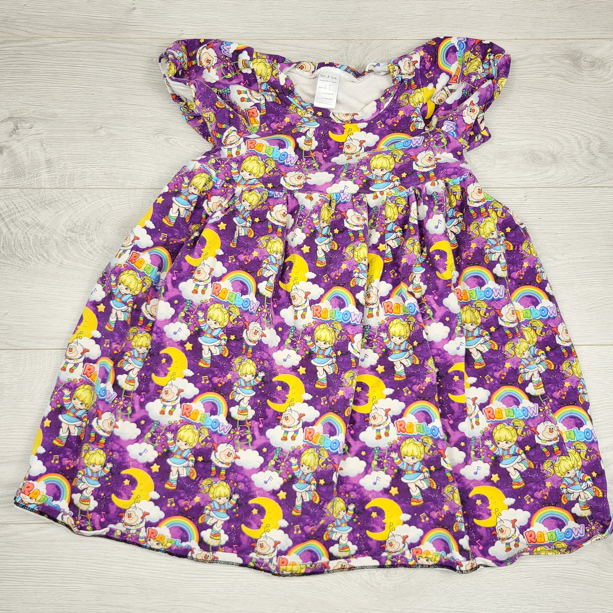 CKLB1 - Finn and Grin handmade Rainbow Brite dress. Size 6