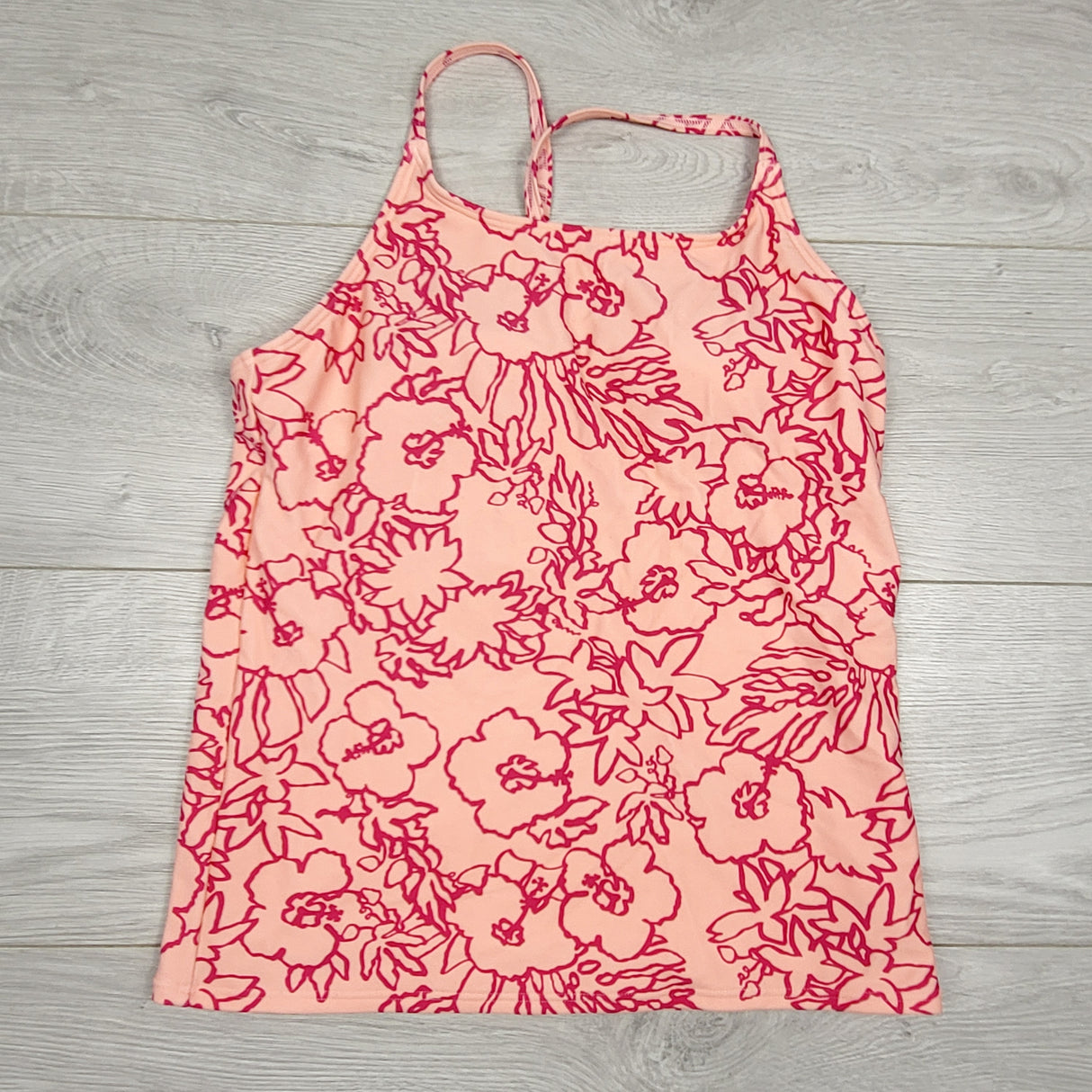 AGLL1 - Athleta Girl coral and pink tankini top. Size 16