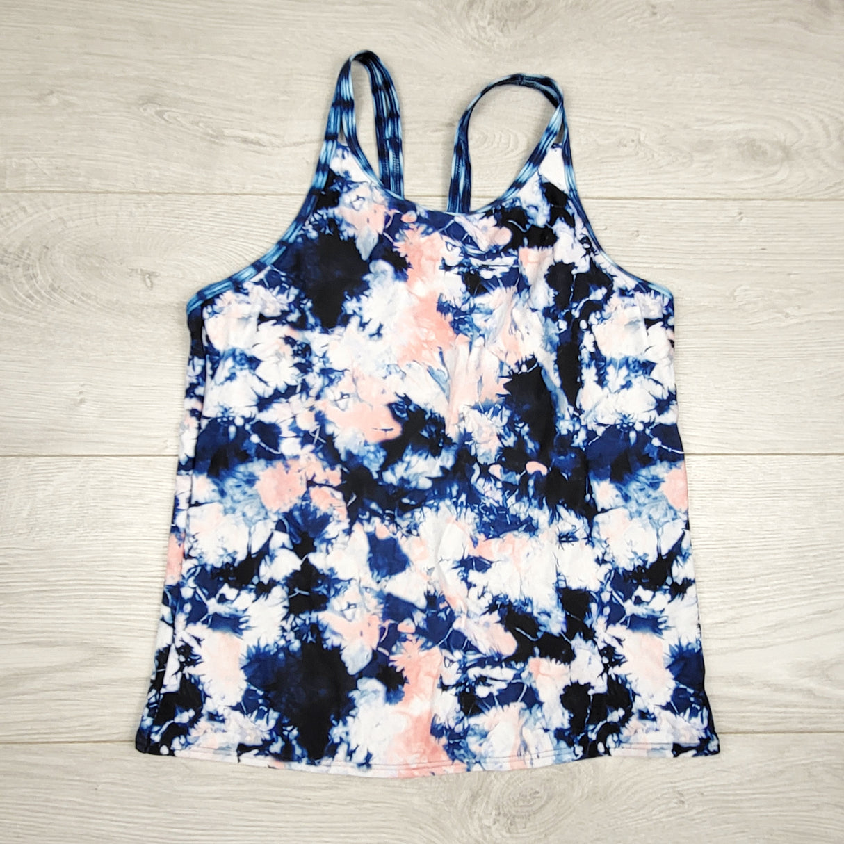 AGLL1 - Athleta Girl blue printed tankini top. Size 16