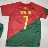 KHW1 - Cristiano Ronaldo 2pc Portugal National Football League jersey set (unofficial merch). Size 5/6ish