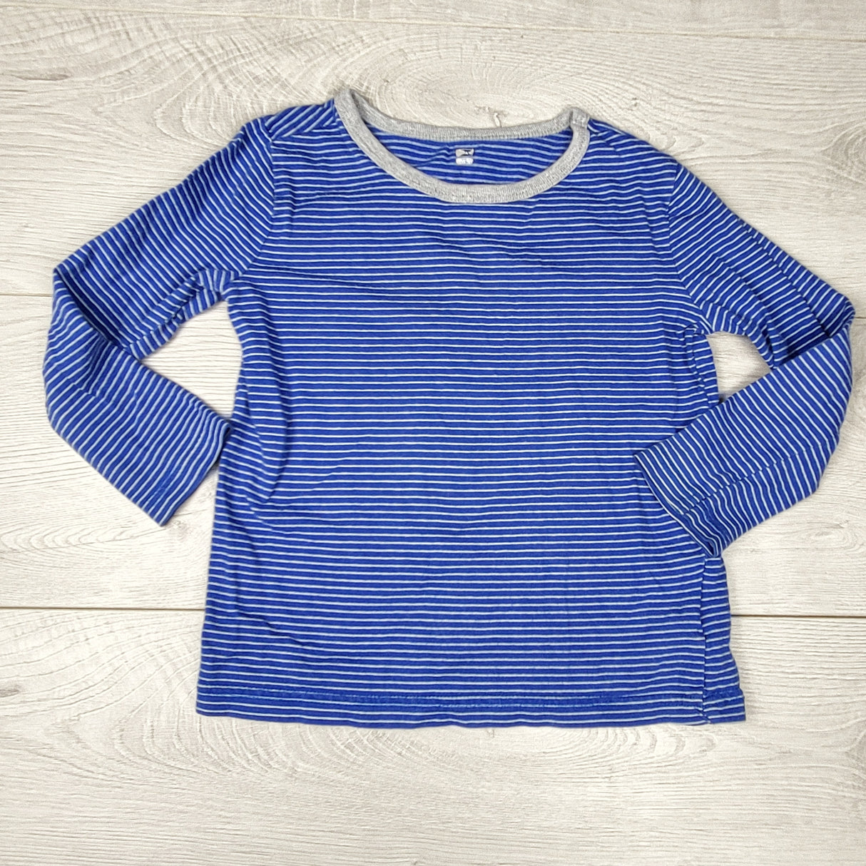 NTLL1 - Old Navy blue and grey striped long sleeved top. Size 4T