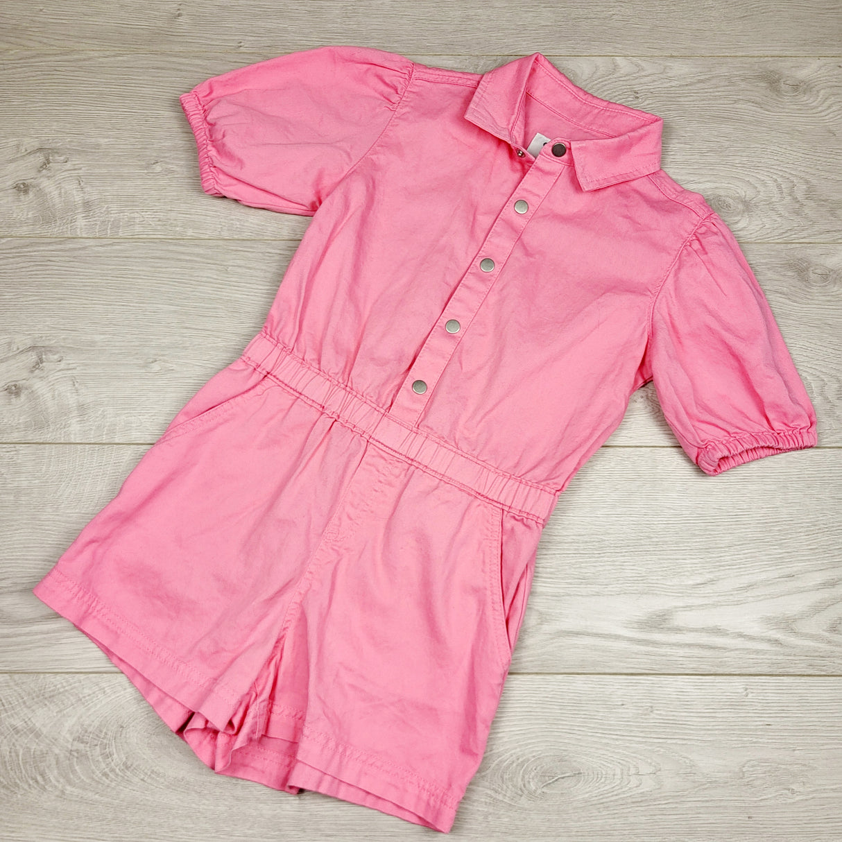 KTBL1 - Old Navy pink collared romper. Size 8