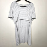 JGIB21 - Boob grey and white striped nursing dress. Size XXL