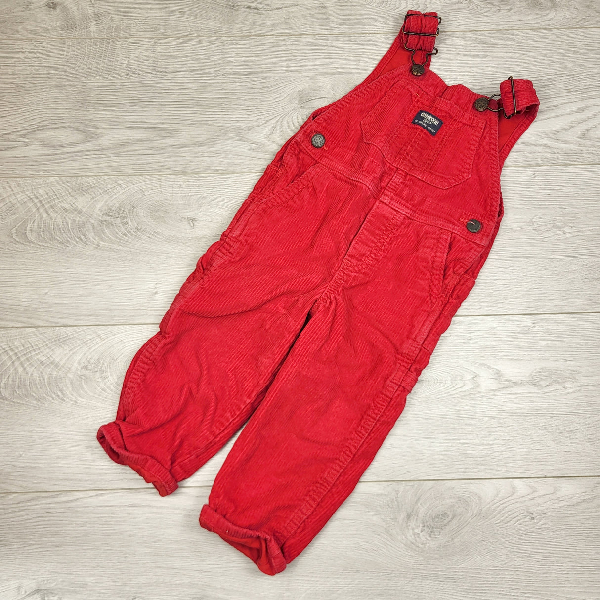 JLMB2 - Oshkosh red corduroy overalls. Size 2T