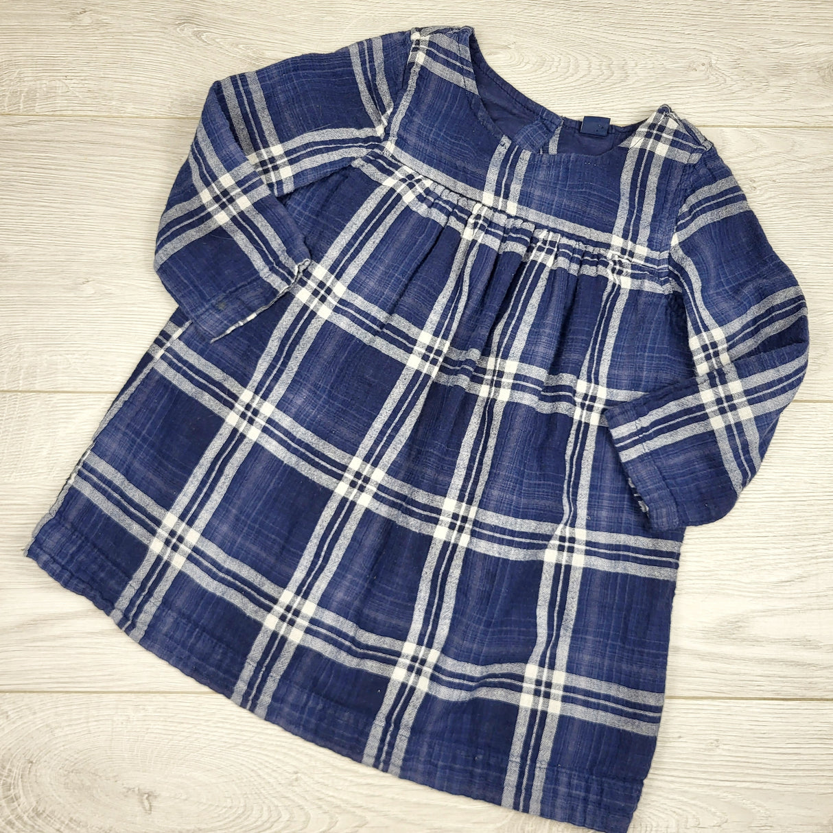 HBRK1 - Gap navy plaid dress. Size 3T