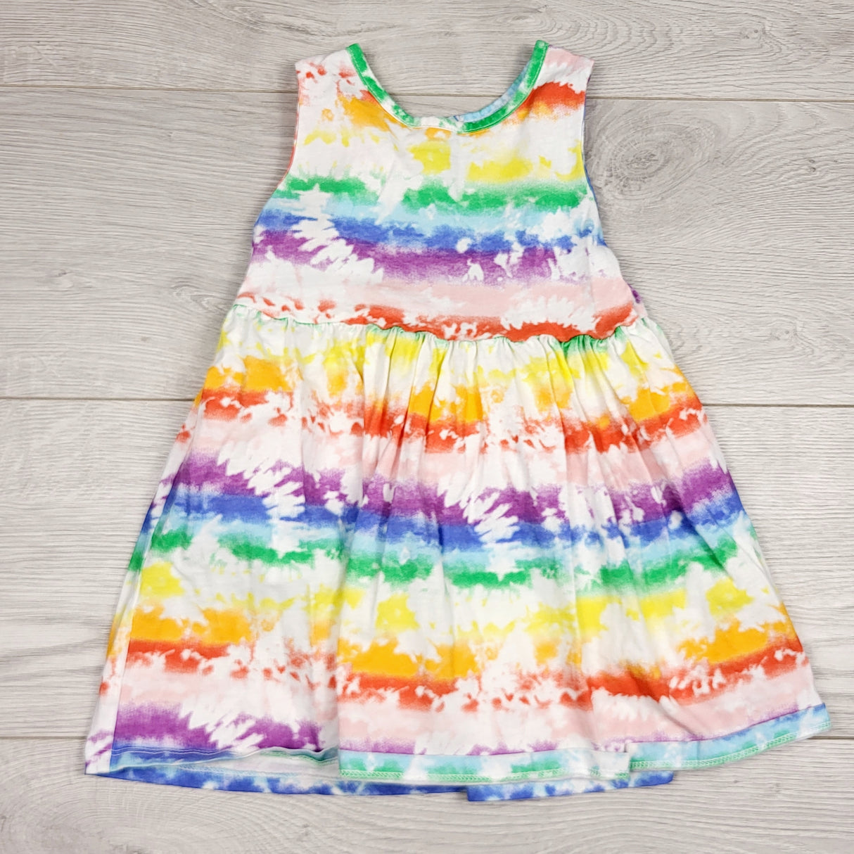 HBRK1 - George rainbow tie dyed dress. Size 2T