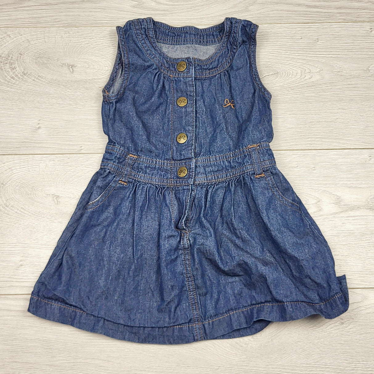 MBLK1 - Young Dimension lightweight denim dress. Size 12-18 months