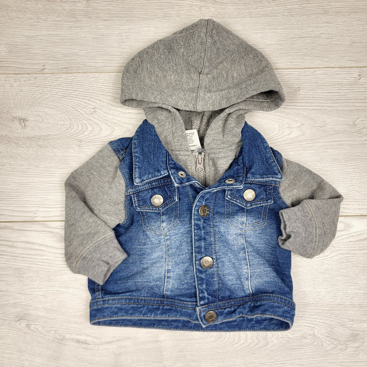 CCAM3 - Okie Dokie hooded cotton / denim jacket. Size 3 months