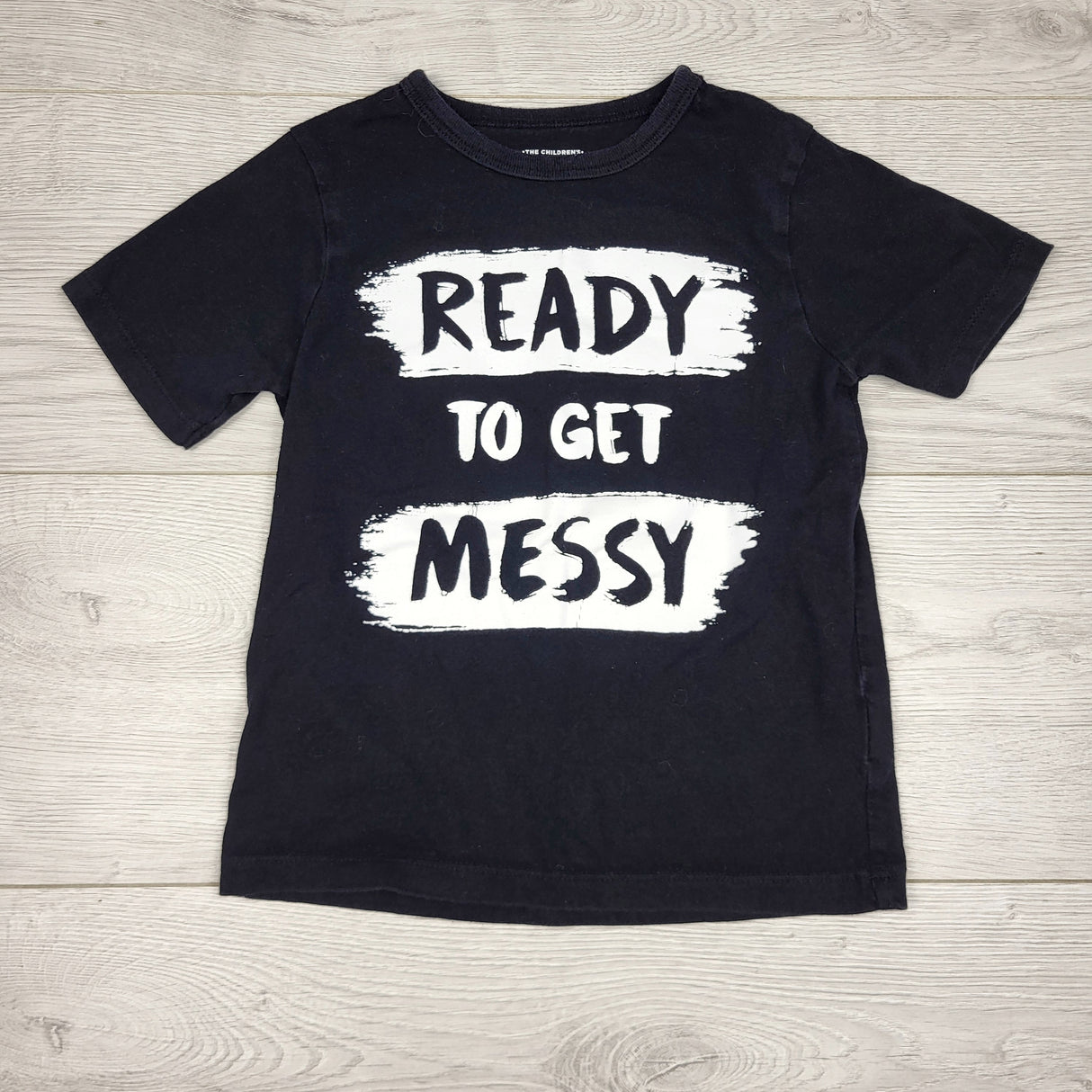 RBEN1 - Children's Place black "Ready to Get Messy" t-shirt. Size 4T