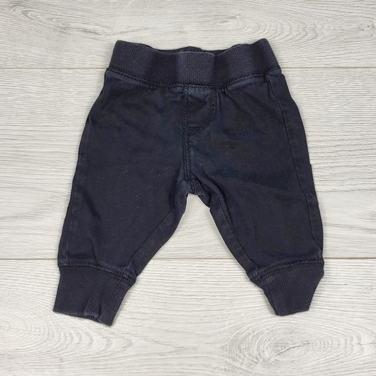 CCAM5 - George black cotton pants. Size 0-3 months