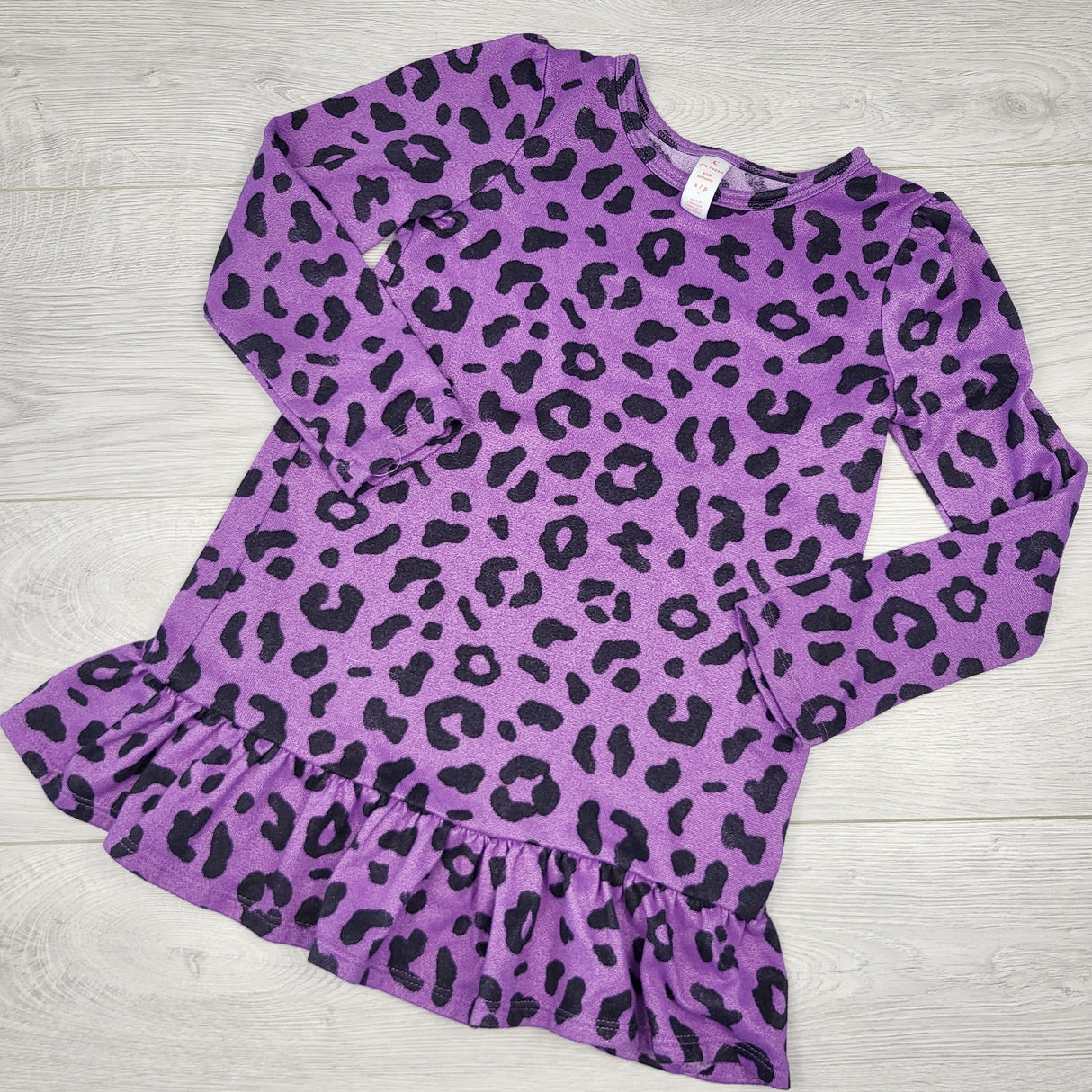 CTWN1  - Joe purple leopard print knit nightgown. Size 6