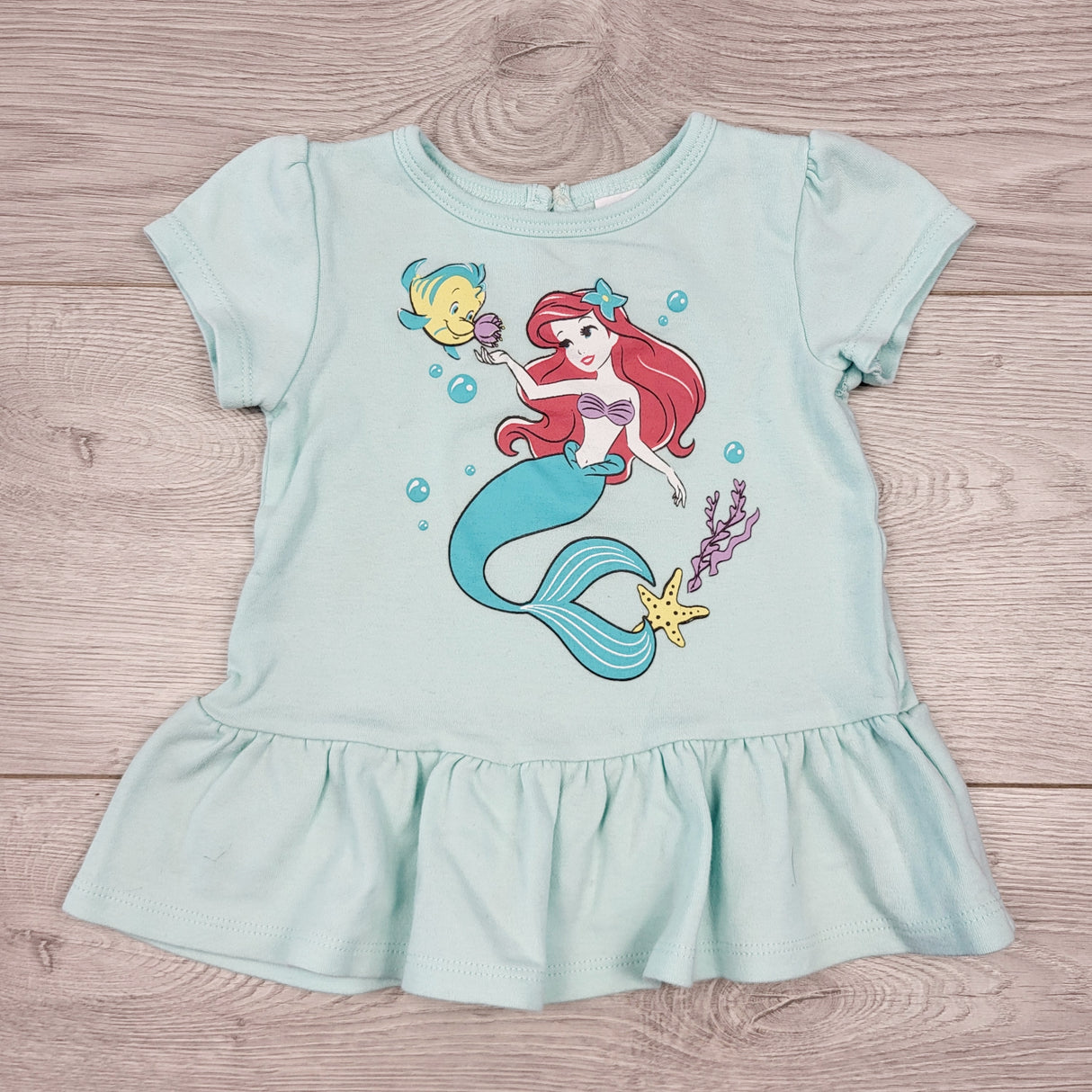 CTWN1 - Disney turquoise Little Mermaid top. Size 12 months