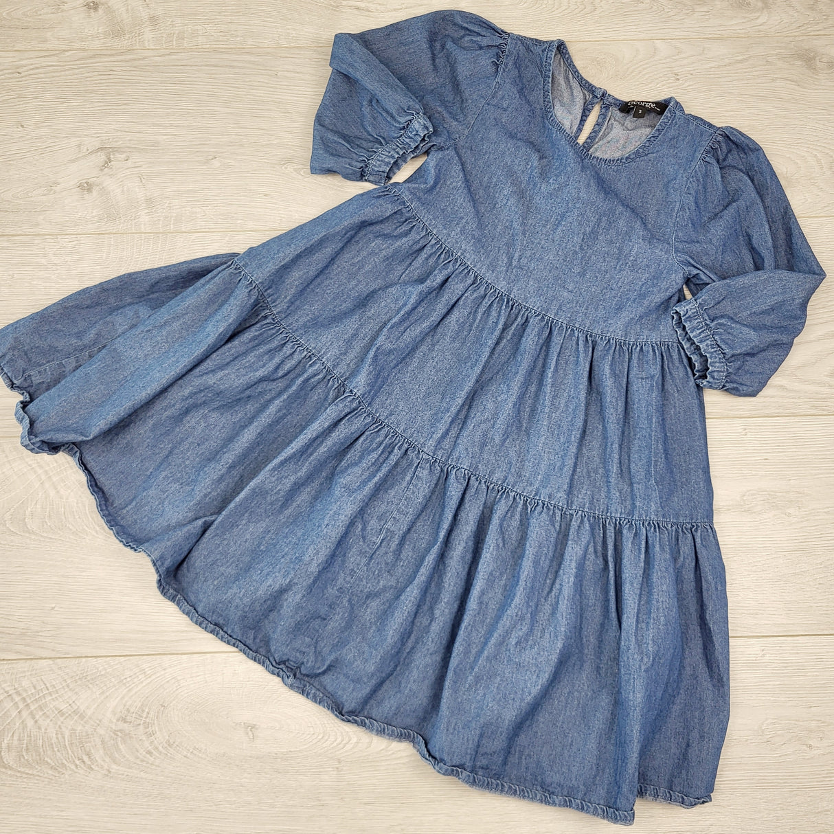 CTWN1 - George tiered denim look dress. Size 5T