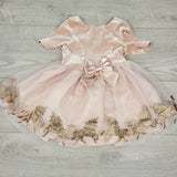 CTWN1 - Zunie pink velvet dress with unicorn tulle skirting. Size 2T