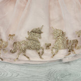 CTWN1 - Zunie pink velvet dress with unicorn tulle skirting. Size 2T