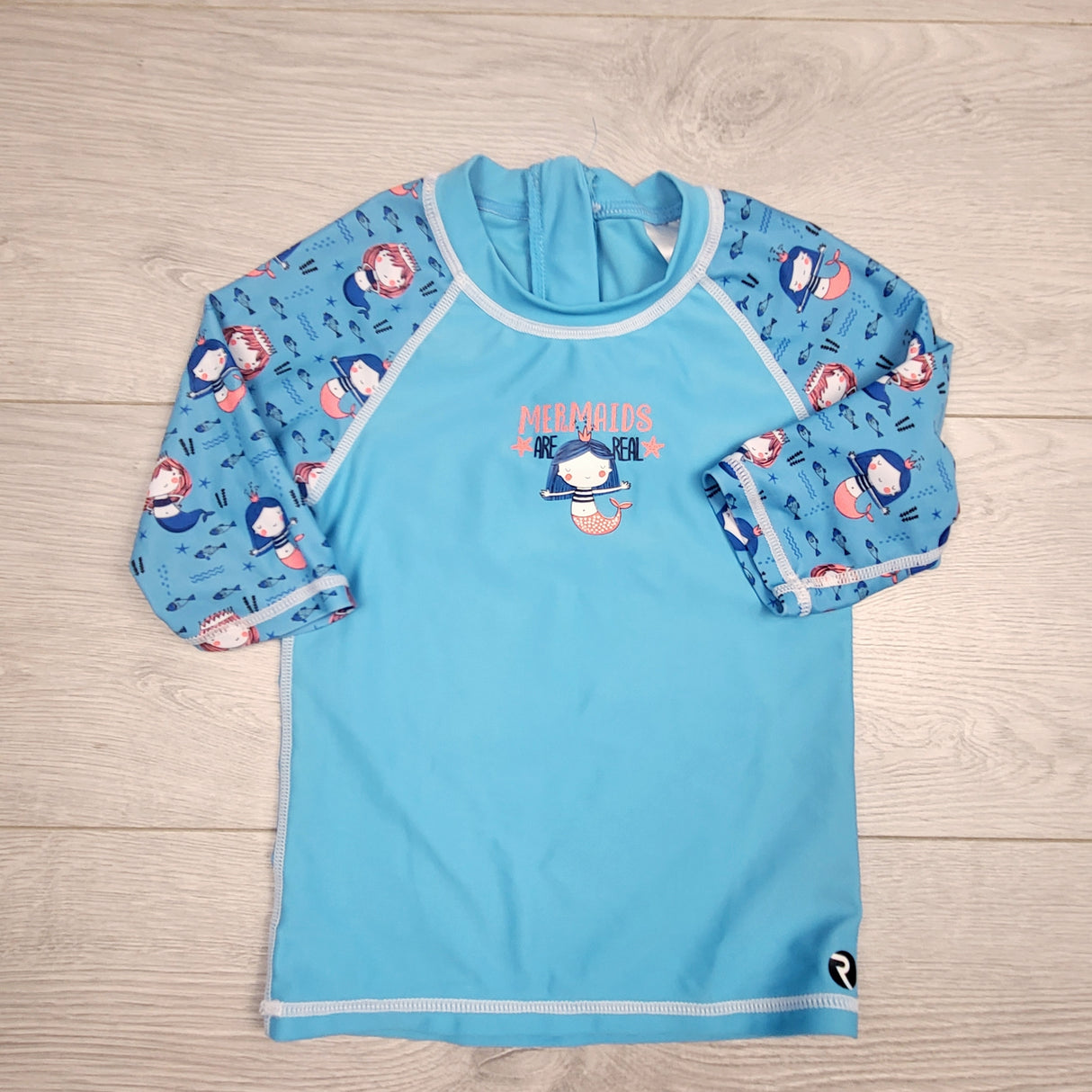 LHEP2 - Ripzone blue rash guard "Mermaids Are Real". Size 5T