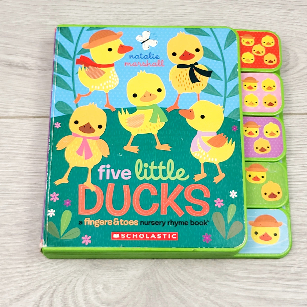 LHEP3 - Five Little Ducks tabbed plastic book.