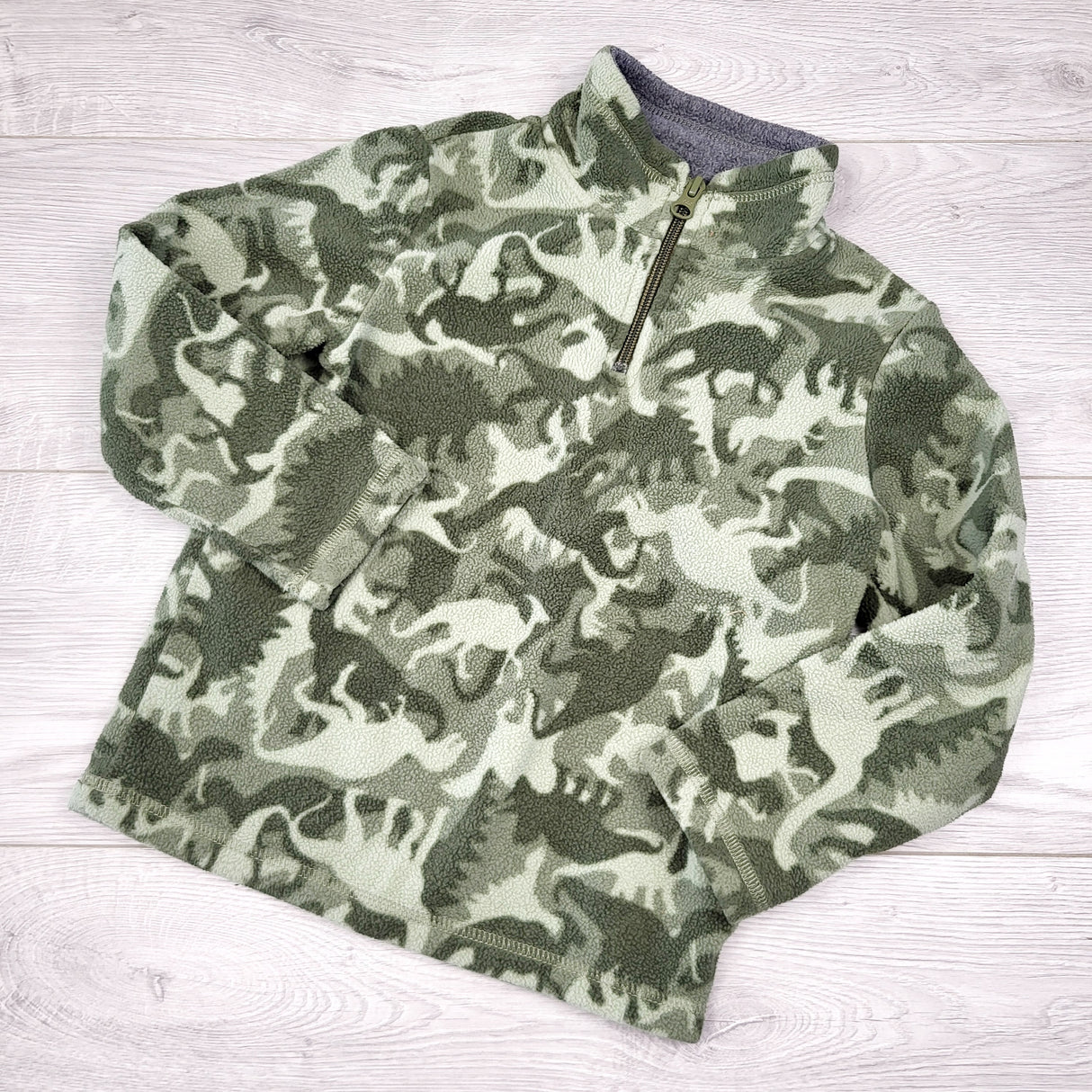 RBEN3 - Children's Place fleece half zip pullover with dinosaurs. Size 4T