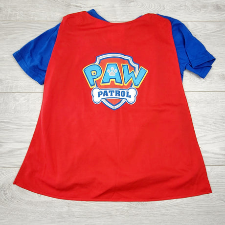 RBEN3 - Paw patrol shirt with removable cape. Says size 6 but looks more like a 3/4T