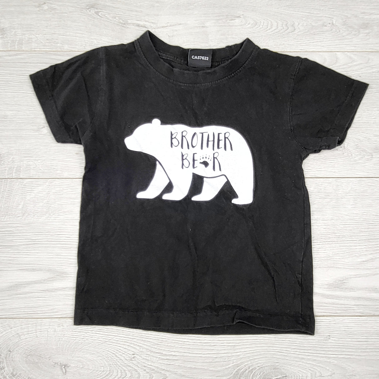 CCAM6 - Black custom made "Brother Bea" t-shirt. Size 4T