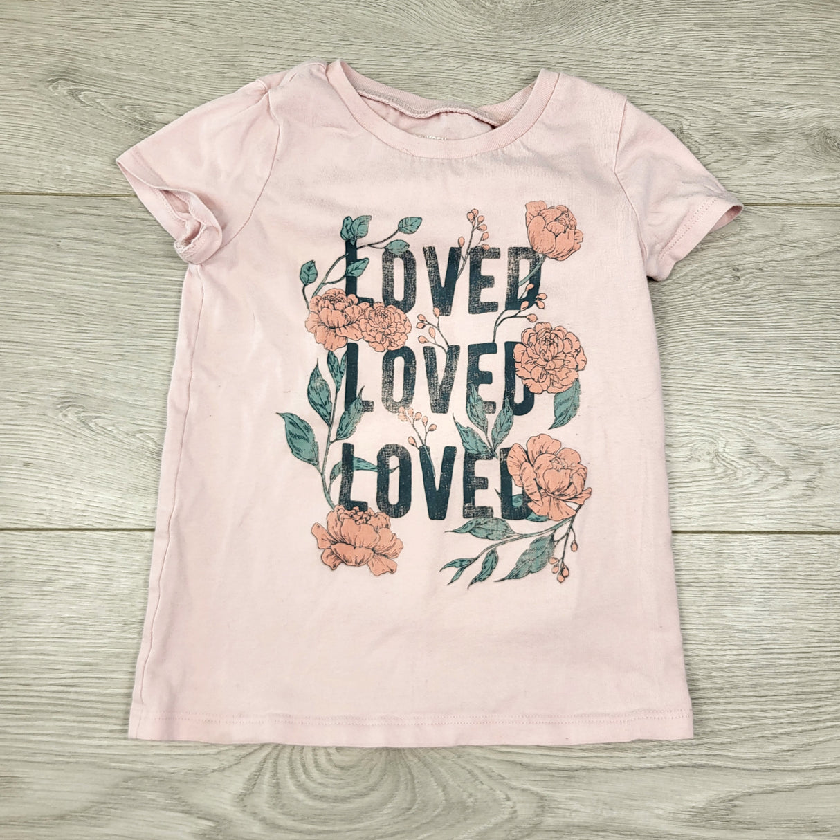 DSS1 - Oshkosh pink "Loved" t-shirt. Size 4T