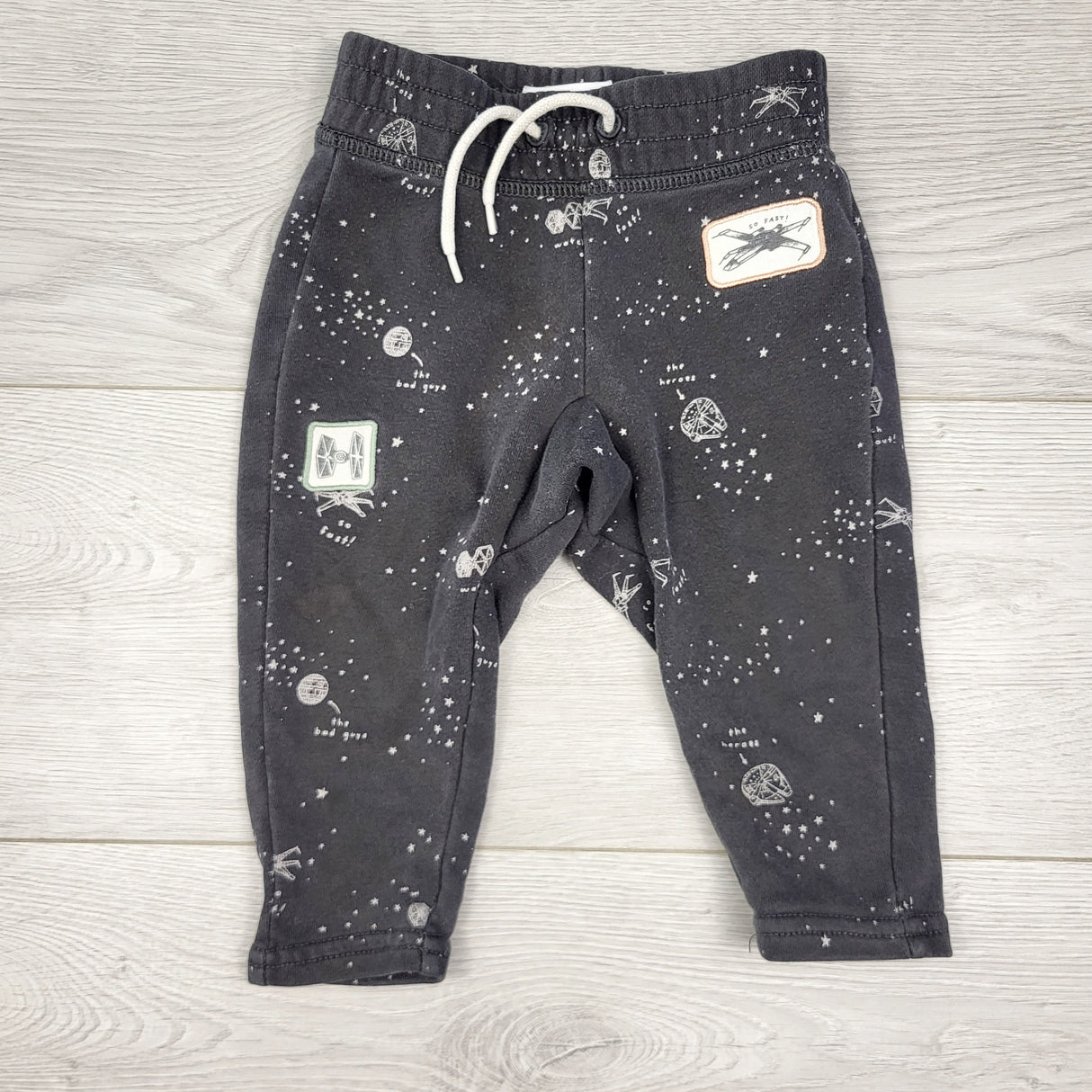 PRCH1 - Gap x Star Wars grey cotton joggers. Size 12-18 months