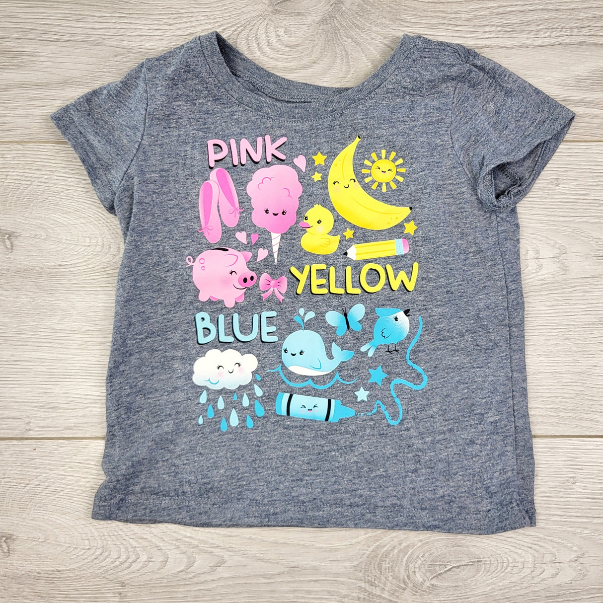 CTWN3 - Children's Place grey t-shirt with colours. Size 18-24 months