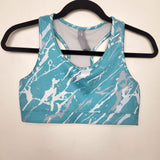 AGLL2 -FWD turquoise patterned sports bra. Size XL