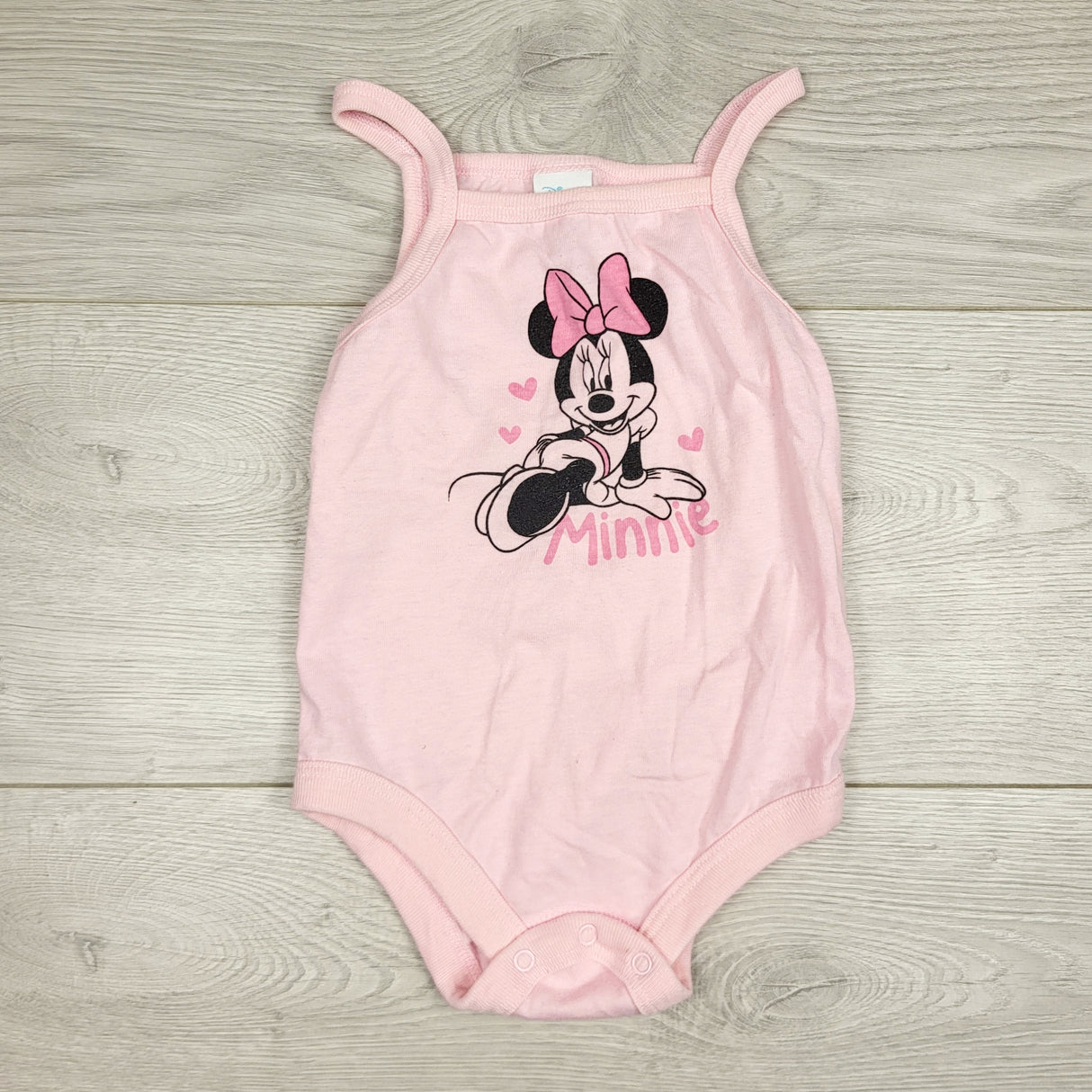 MRSH1 - Disney pink Minnie Mouse tank style bodysuit. Size 6-12 months