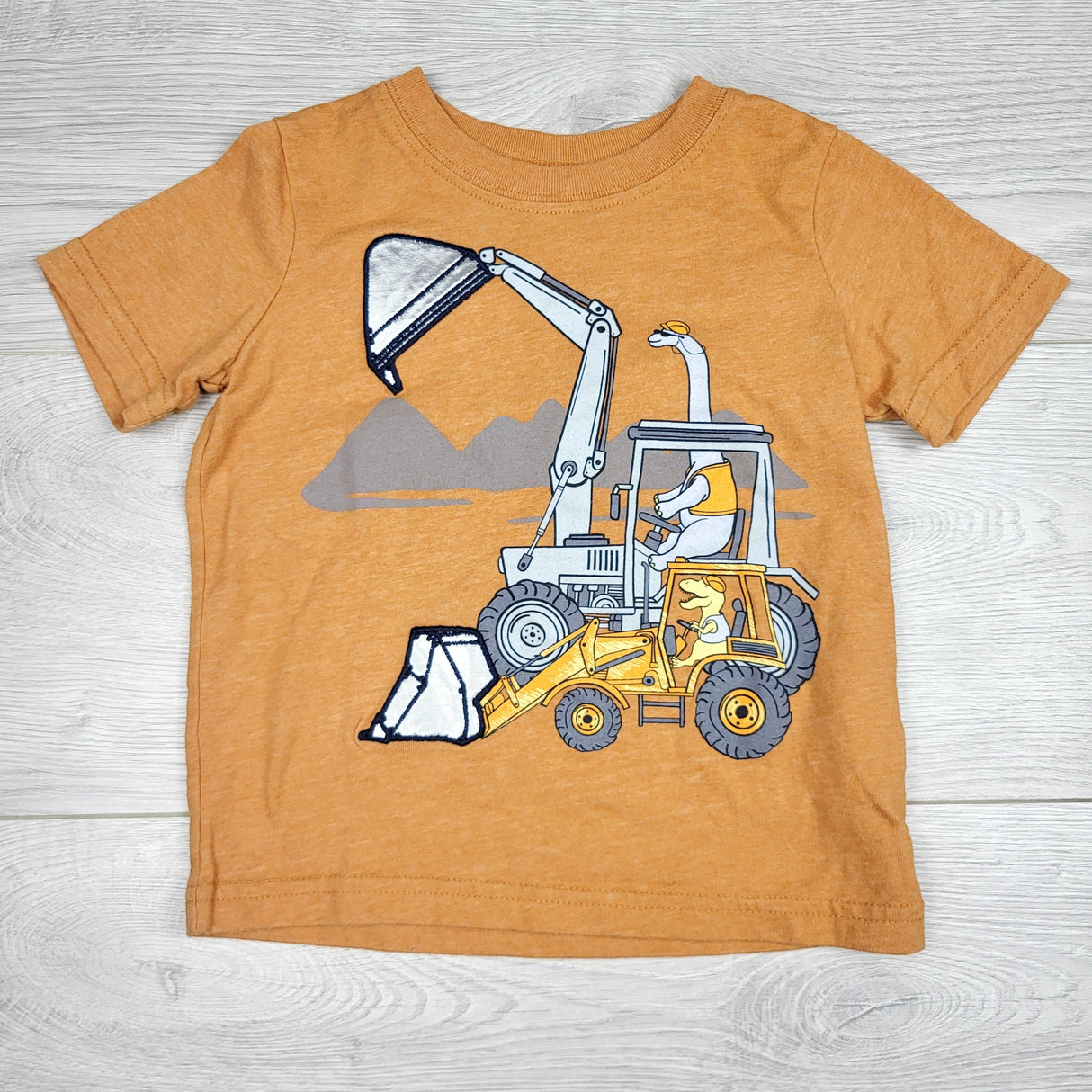 MRSH1 - Carters orange t-shirt with digger. Size 24 months