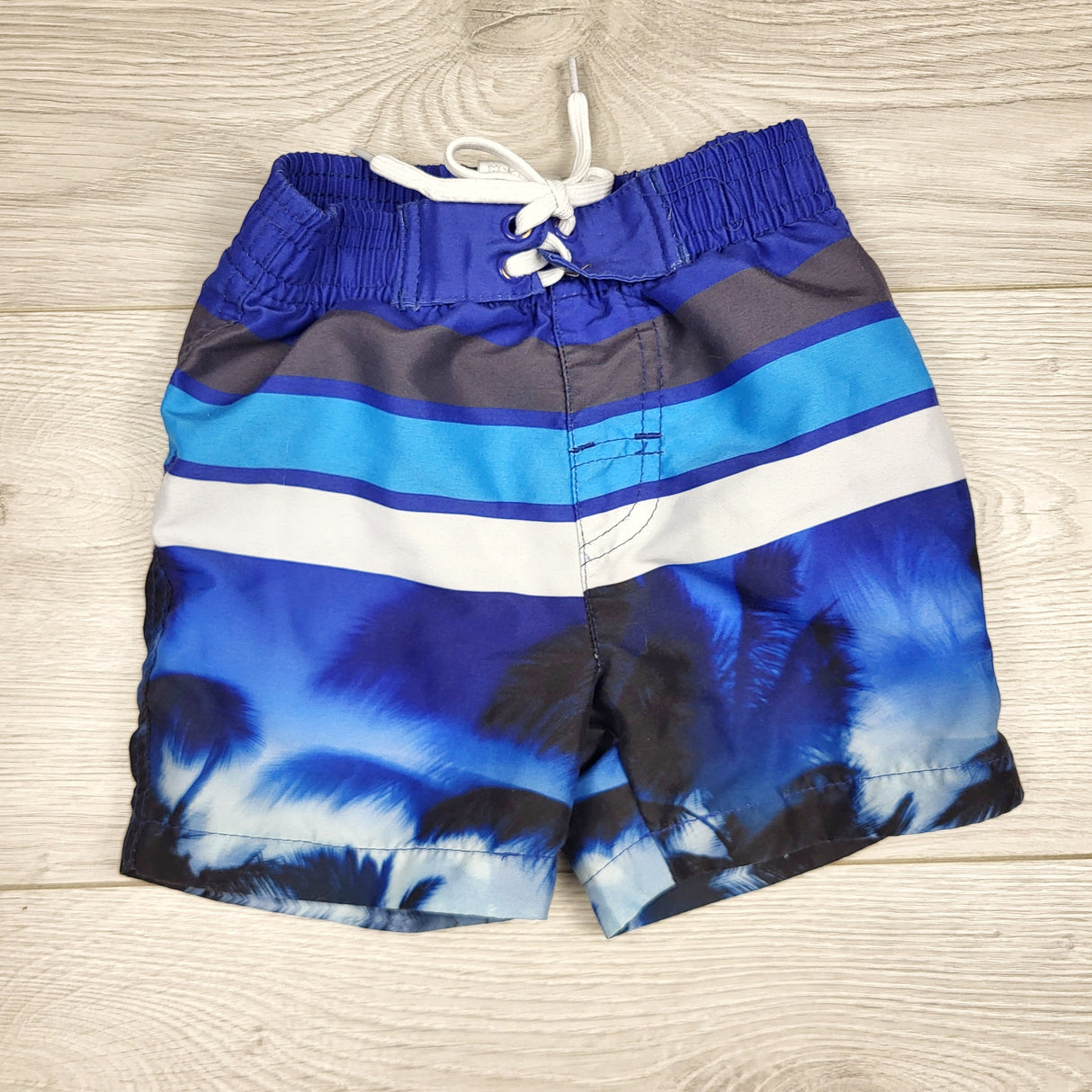 MRSH1 - Northcoast blue striped mesh lined swim shorts. Size 12 months