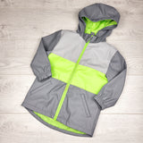 RMAZ1 - Andy and Evan grey and green rain jacket. Size 2/3T