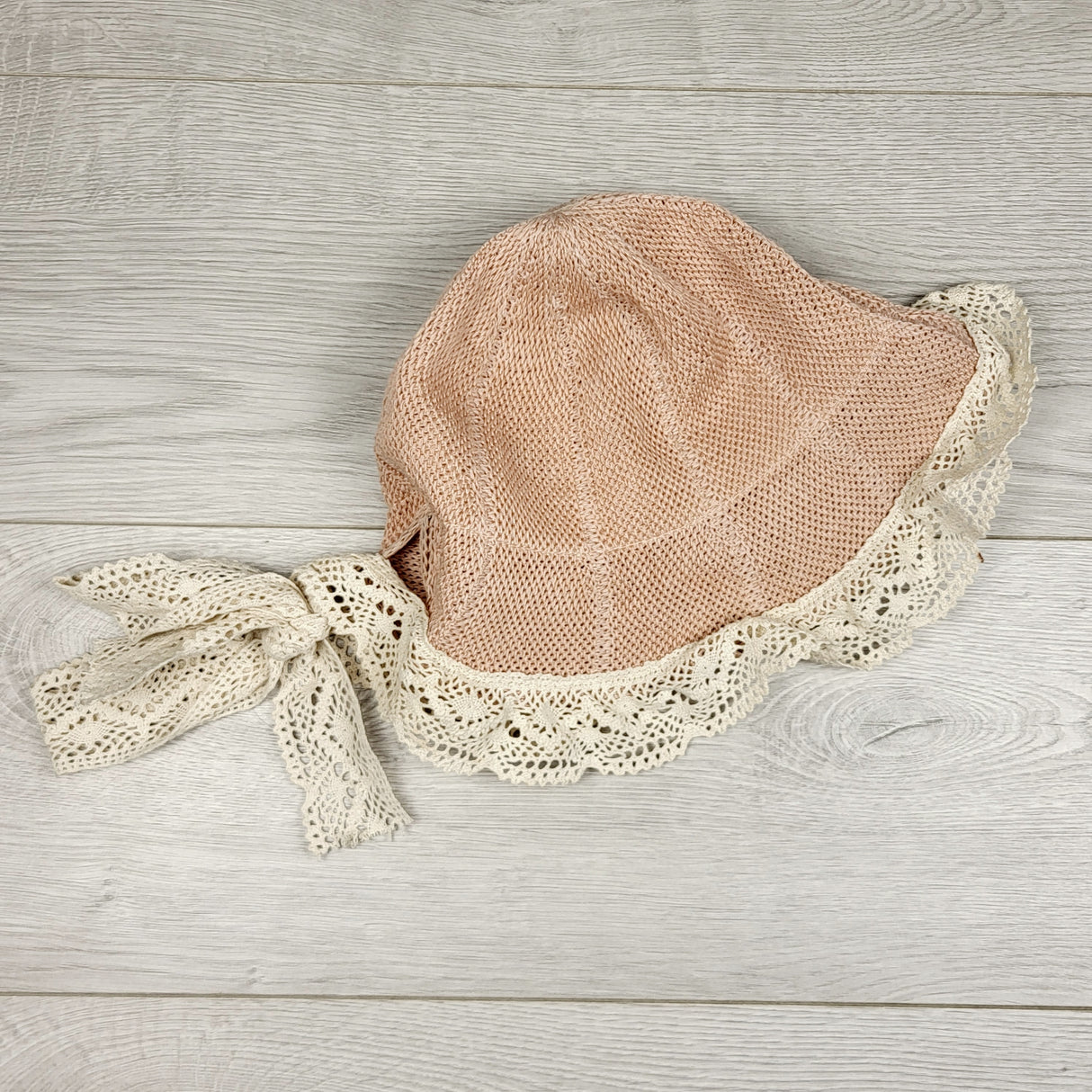 RMAZ1 - Pink woven sun hat. 52 cm (3 to 5 years)