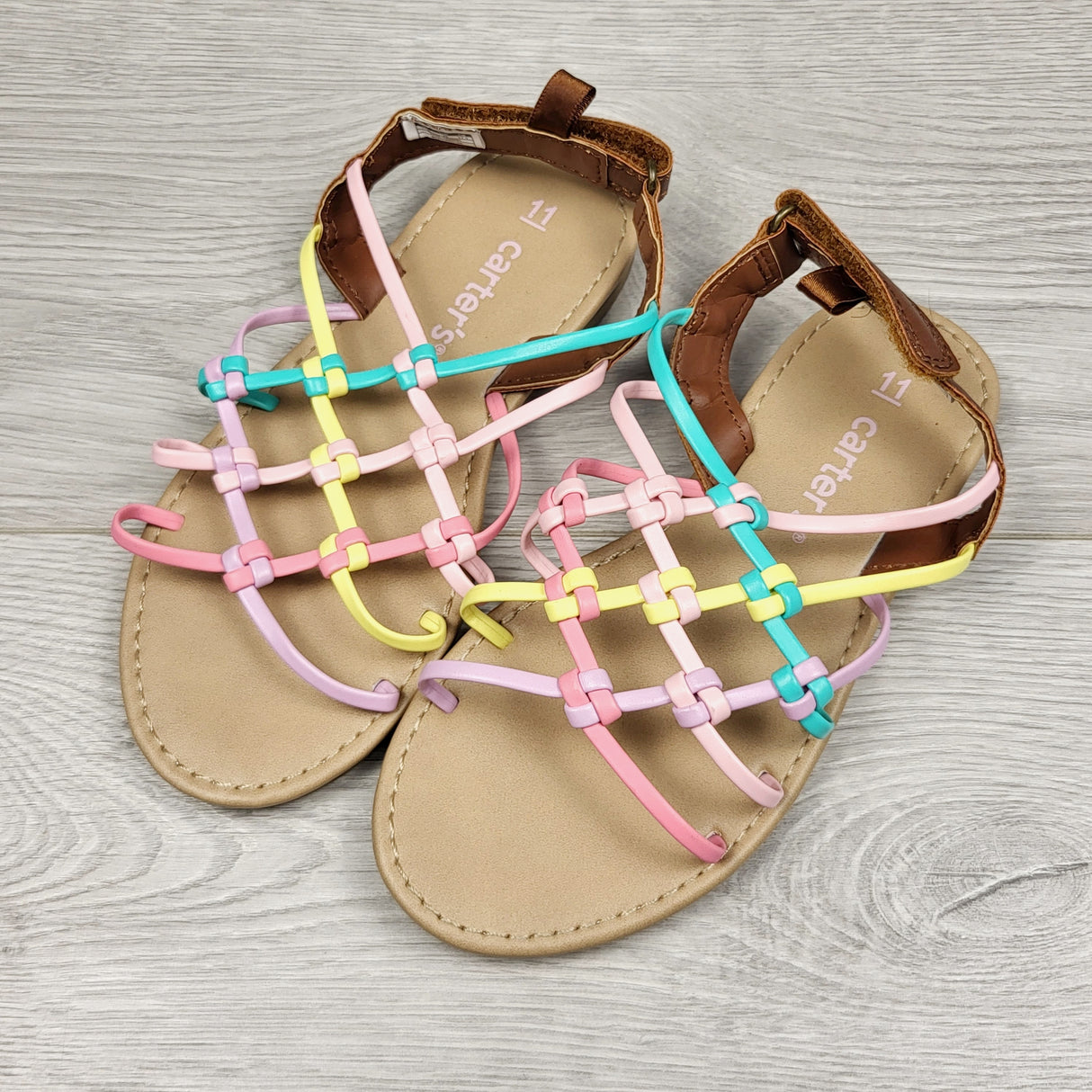 RMAZ1 - Carters multi-colour strappy sandals. Size 11