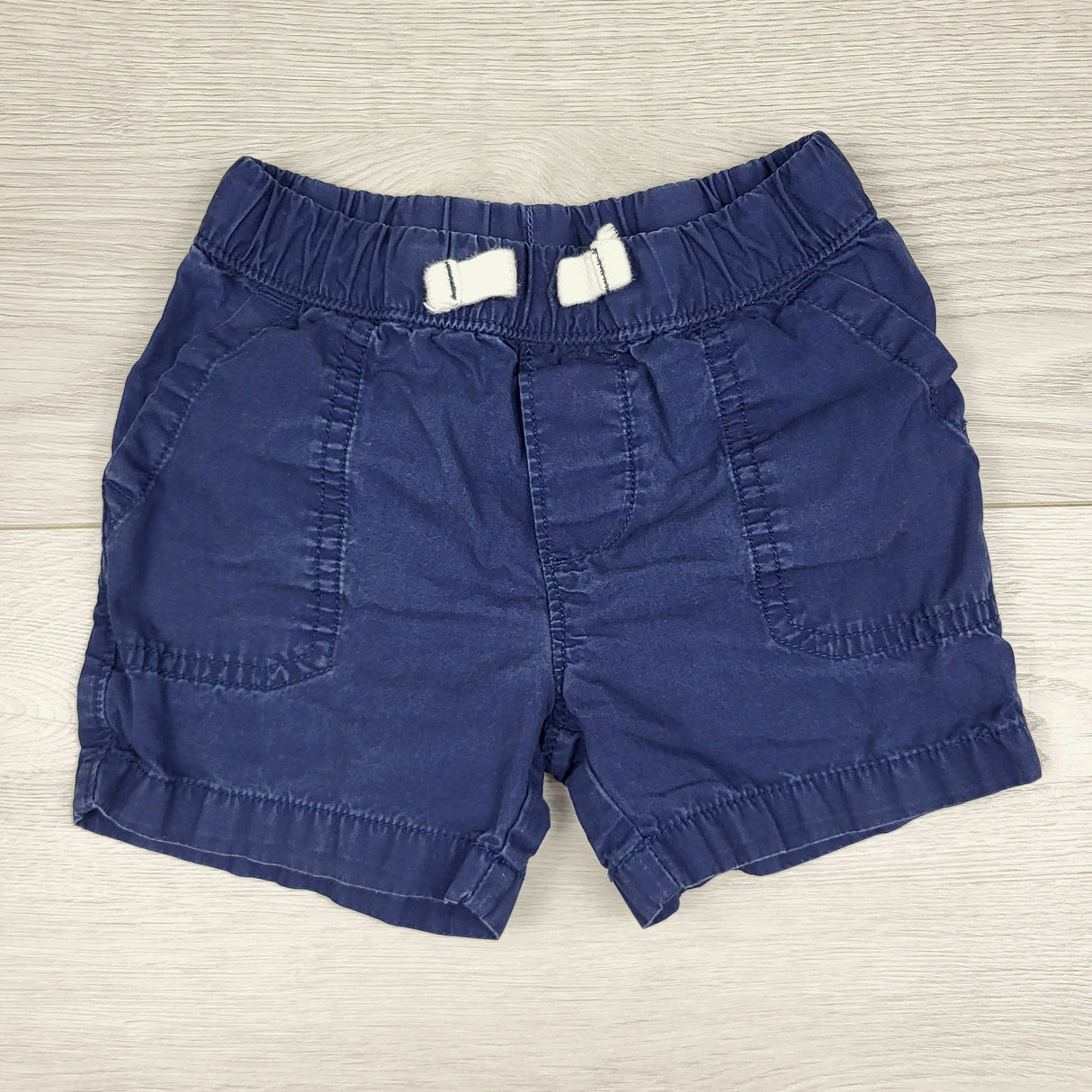 JRSH11 - Carters navy drawstring twill shorts. Size 12 months