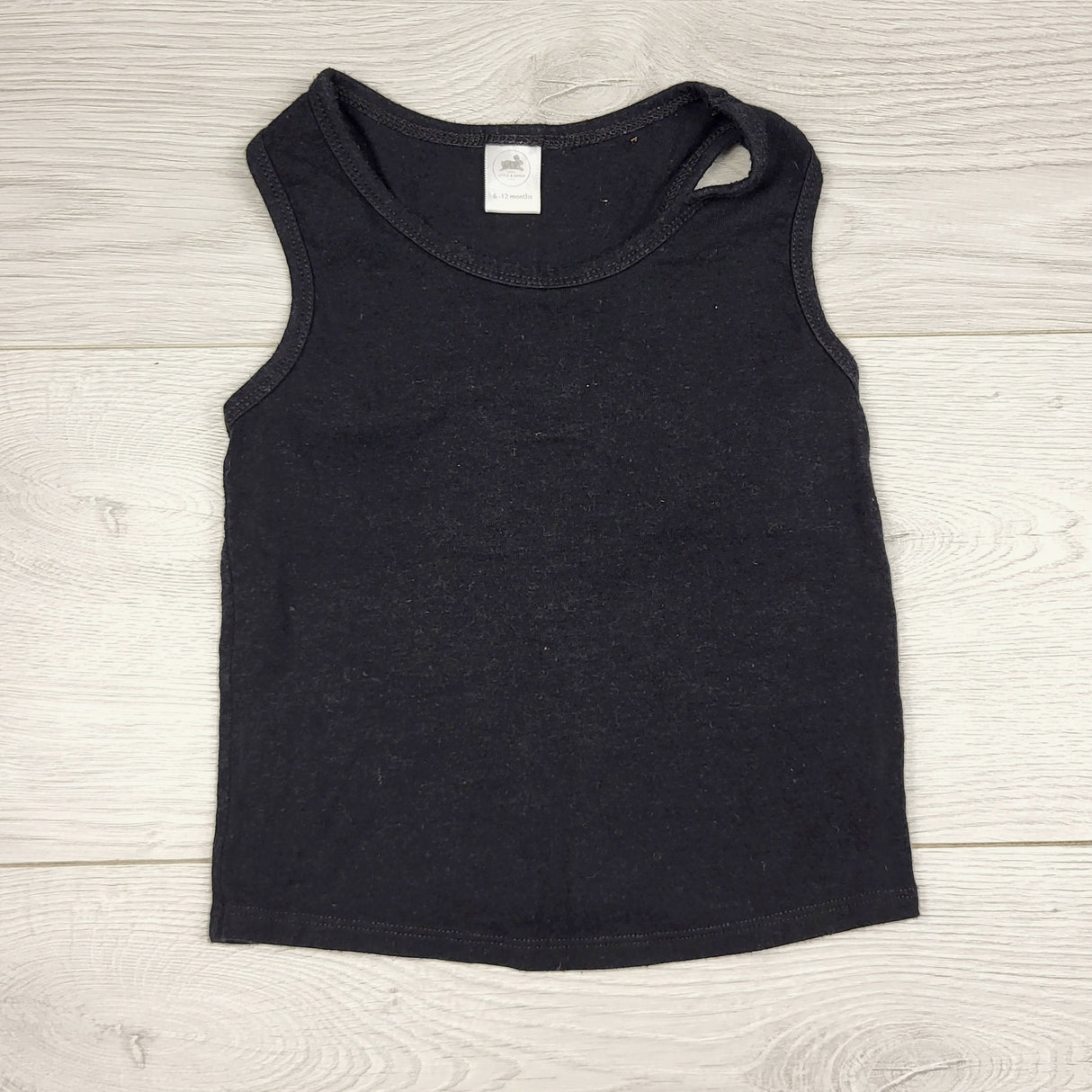 JRSH11 - Little and Lively black bamboo tank top. Size 6-12 months. 🍁