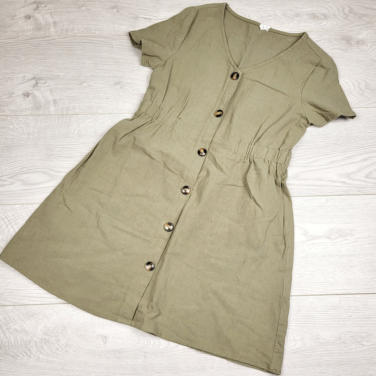 GFST1- Shein Teen olive green dress. Size 10/11