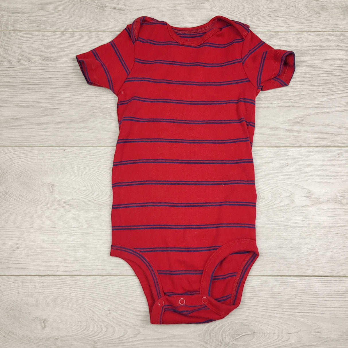 GFST1 - Simple Joys red and navy striped bodysuit. Size 24 months