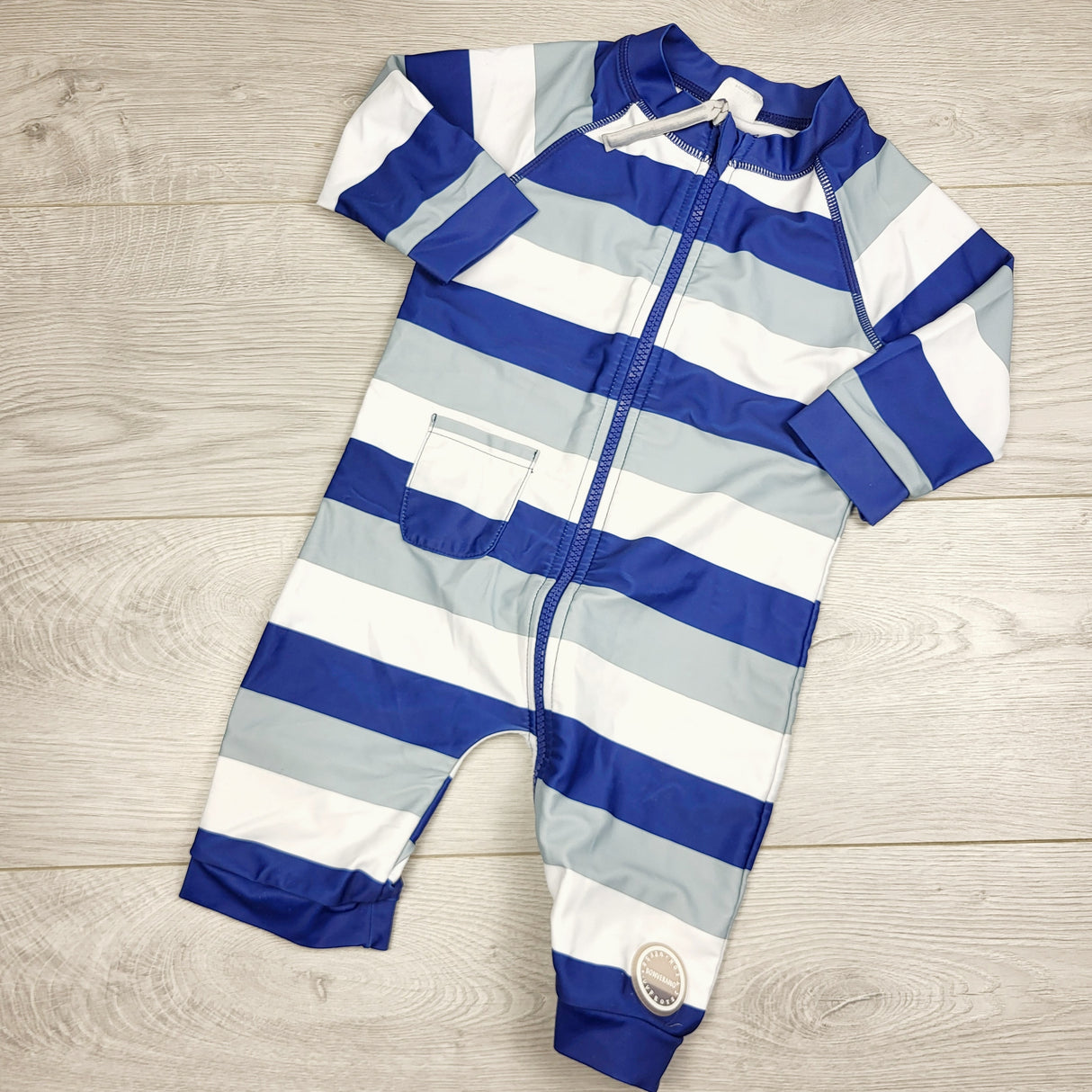 GFST1 - Bonverano striped one piece UV protection rash guard. Approx 18-24 months