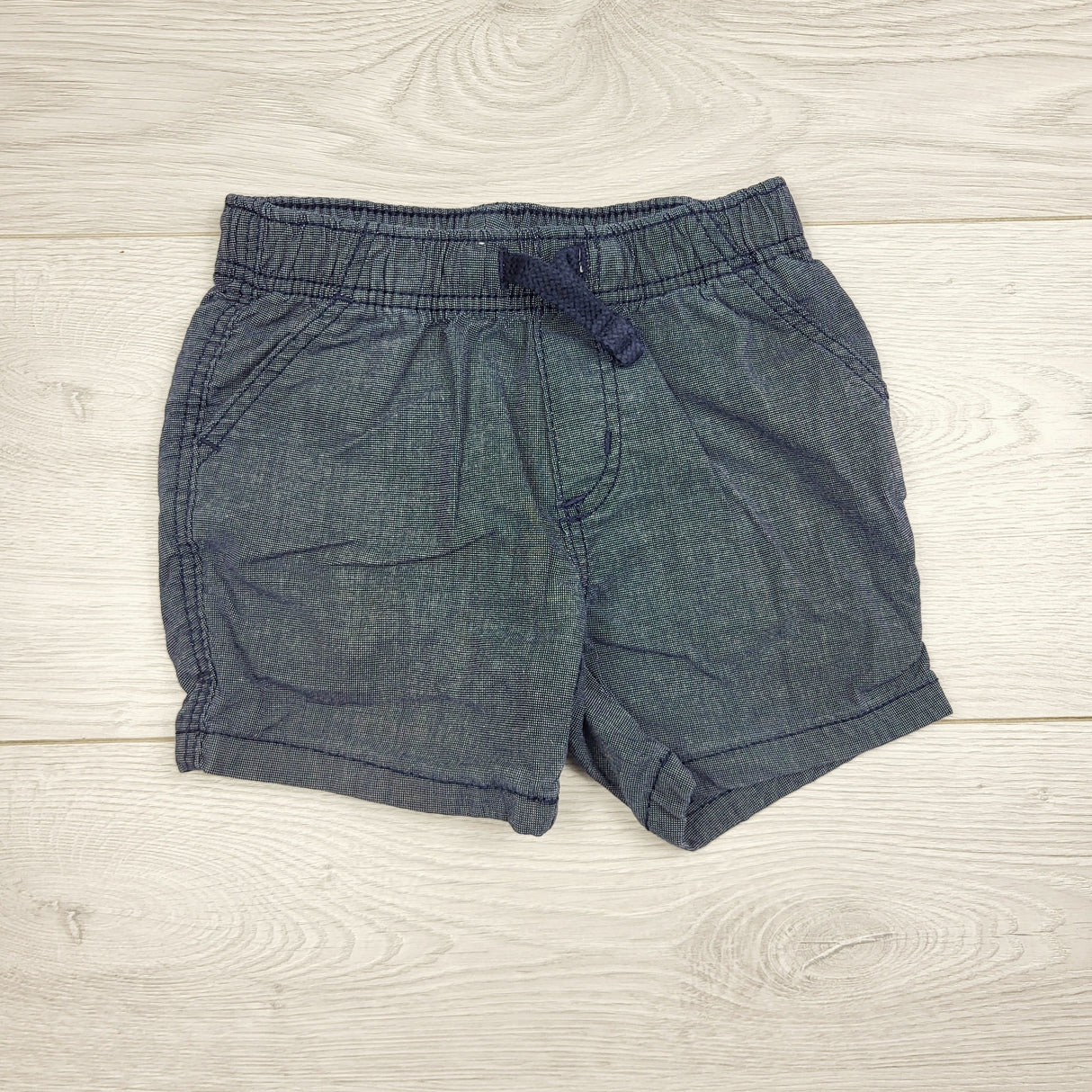 GFST1 - Old Navy denim look drawstring shorts. Size 12-18 months