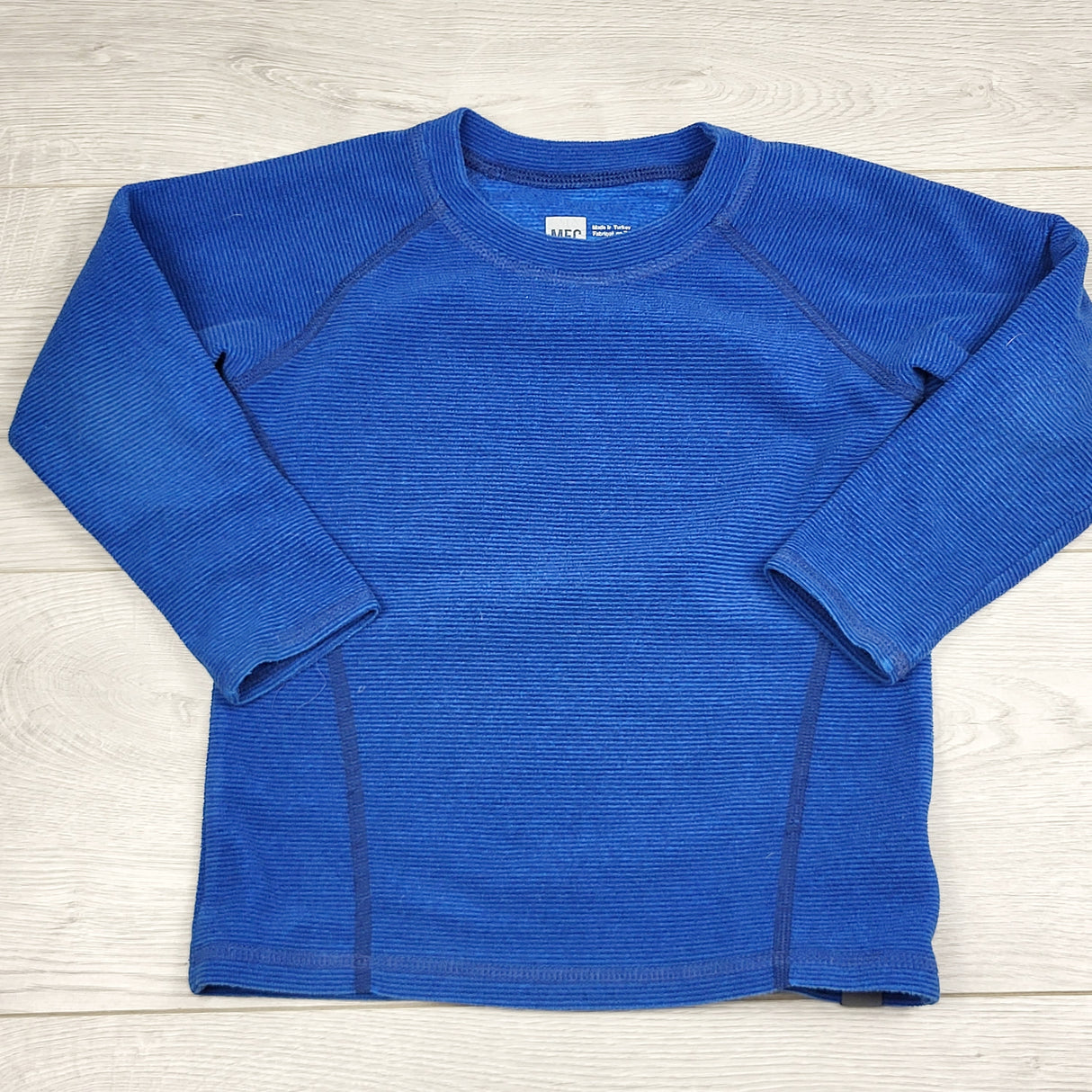 SRIS11 - MEC blue striped fleece shirt. Size 4T