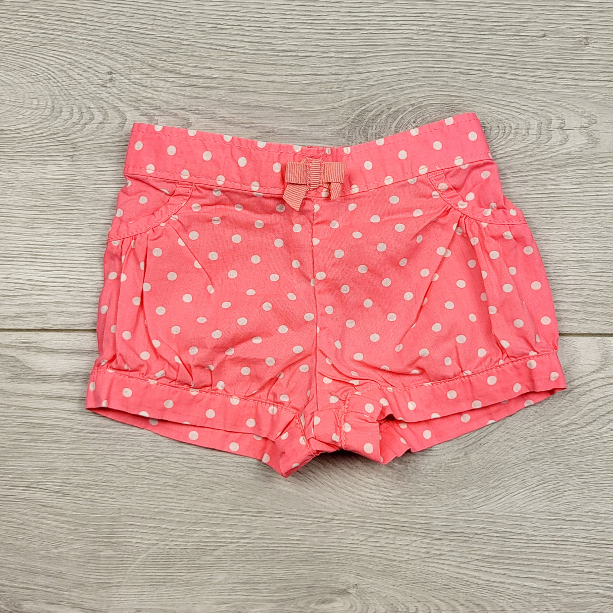 STMA1 - George hot pink polka dot shorts. Size 3-6 months